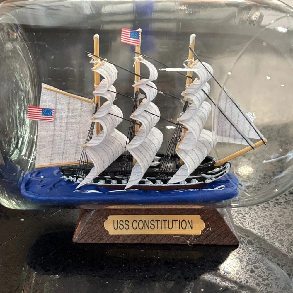 Decorative Ship in a Bottle with Cork - Picture 2 of 6